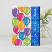 Foto van Birthday Party Invitation Sjabloon Kaart (Staand voorkant)