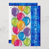 Foto van Birthday Party Invitation Sjabloon Kaart (Voorkant / Achterkant)