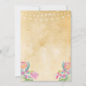 Foto van Birthday Party Pink Floral 2 Afbeeldingen Kaart (Achterkant)