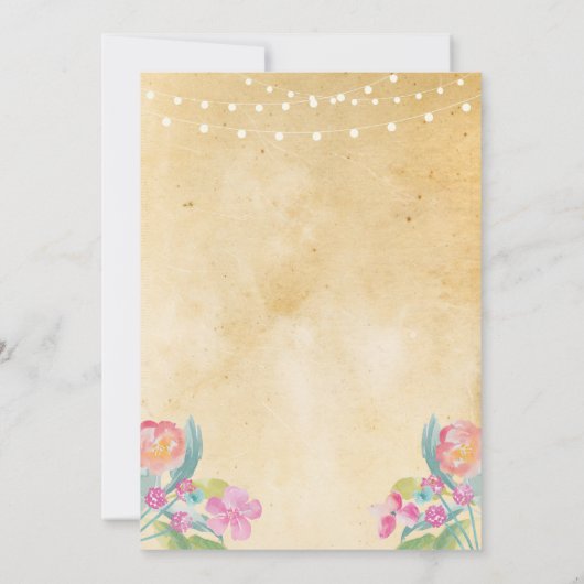 Foto van Birthday Party Pink Floral 2 Afbeeldingen Kaart (Achterkant)