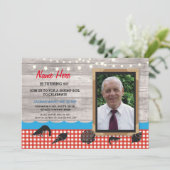 Foto van Birthday Party Shrimp Boil Seafood Invite Kaart (Staand voorkant)