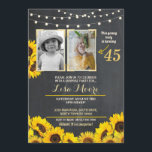 Foto van Birthday Party Sunflower Chalk 2 Afbeeldi Kaart<br><div class="desc">De Floral foto nodigt uit,  voegt uw foto aan deze  stijlkrijt nodigt uit. Voeg elke leeftijd toe. Afdruk achteraan inbegrepen.</div>