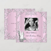 Foto van Birthday Party Women's Pink Silver Kaart (Voorkant / Achterkant)