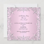 Foto van Birthday Party Women's Pink Silver Kaart (Achterkant)