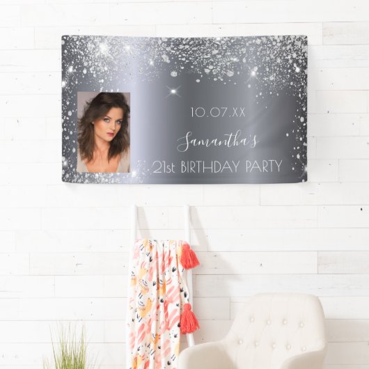 Foto van Birthday Silglitter Spandoek (Insitu)