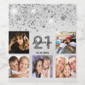 Foto van Birthday Silglitter Wijn Etiket (Enkel label)