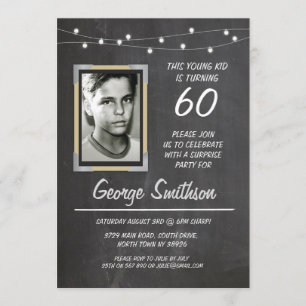 Foto  van Birthday Style Chalk Lichten uitnodigen Kaart