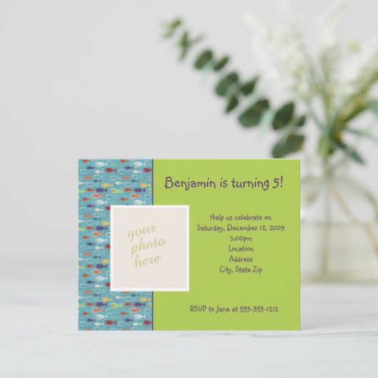 Foto van Birthday Uitnodiging (Staand voorkant)