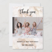 Foto van Birthday: witte floral Bedankt! Kaart (Voorkant)