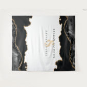 Foto van Black and Gold Marble Agate Modern Wedden Wandkleed (Voorkant (horizontaal))