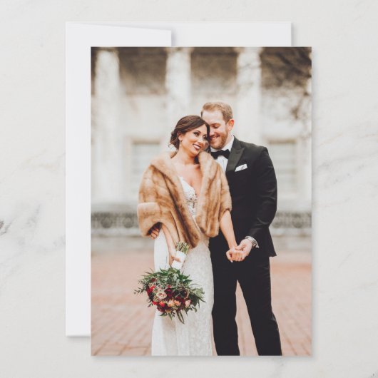 Foto van Black and Gold Modern Wedding Save the Da Kaart (Achterkant)