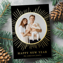 Foto van Black and Gold Sunst Happy New Year