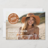 Foto van Black and White Chevrons Graduation Party Kaart (Voorkant)