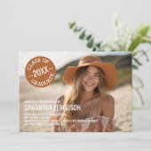 Foto van Black and White Chevrons Graduation Party Kaart (Staand voorkant)