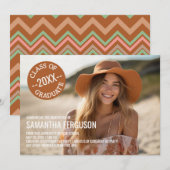 Foto van Black and White Chevrons Graduation Party Kaart (Voorkant / Achterkant)