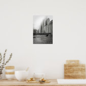 Foto van Black and White Chicago City Uitzicht Pri Poster (Keuken)
