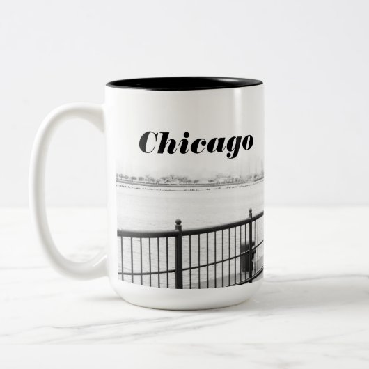 Foto van Black and White Chicago Mok (Links)