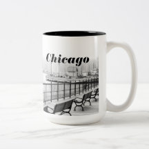 Foto van Black and White Chicago Mok