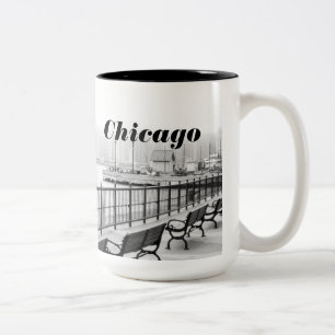 Foto van Black and White Chicago Mok
