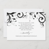 Foto van Black and White Festive Swirl Bedankkaart (Achterkant)
