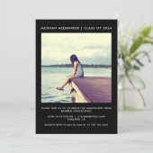 Foto van Black and White Graduation Party Kaart (Staand voorkant)