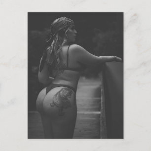 Foto van Black and White Hot Bikini Girl Briefkaart