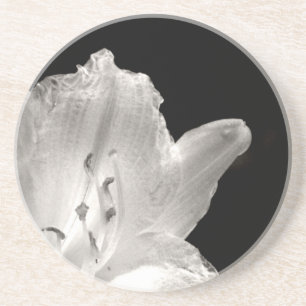 Foto van Black and White Lily Zandsteen Onderzetter