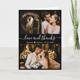 Foto van Black and White Wedding Collage Hartelijk Bedankkaart