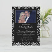 Foto van Black Damsk bruiloft Kaart (Staand voorkant)