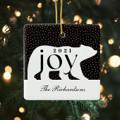 Foto van Black & Gold Confetti Polar Beer Joy Keramisch Ornament
