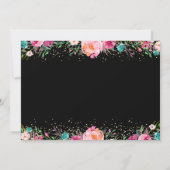 Foto van Black Gold Floral Surprise Retirement Par Kaart (Achterkant)