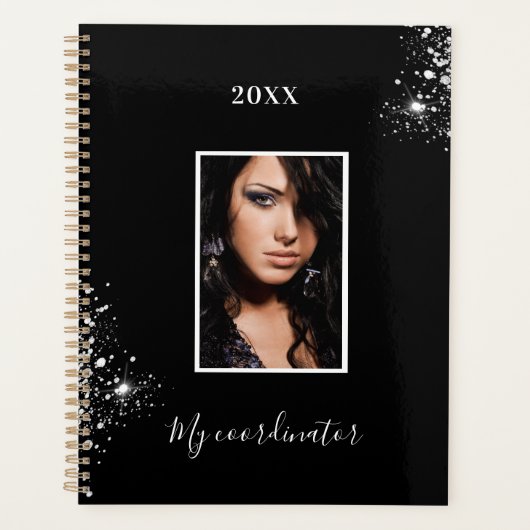 Foto van black Silver Glitter-stofbenoemingen 202 Planner (Voorkant)