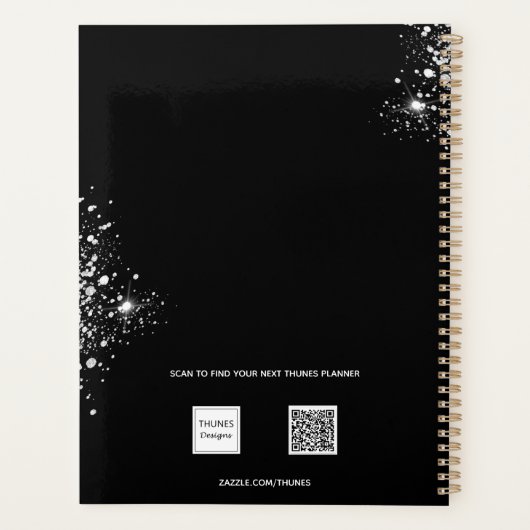 Foto van black Silver Glitter-stofbenoemingen 202 Planner (Achterkant)