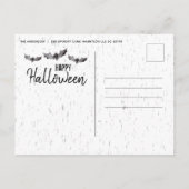 Foto van Black & White Bats Halloween Holiday Aankondigingskaart (Achterkant)