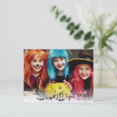 Foto van Black & White Bats Halloween Holiday Aankondigingskaart (Staand voorkant)