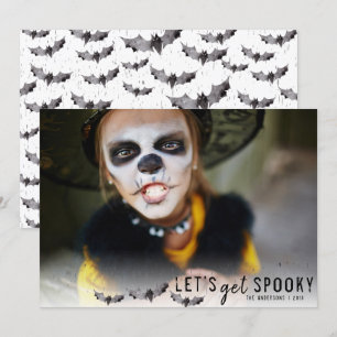 Foto van Black & White Bats Halloween Holiday Kaart