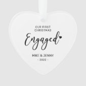 Foto van Black & White First kerst Engaged Ornament (voorkant)