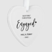 Foto van Black & White First kerst Engaged Ornament (voorkant)