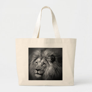 Foto van Black & White Lion Grote Tote Bag