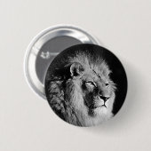 Foto van Black & White Lion Ronde Button 5,7 Cm (Voorkant /achterkant)