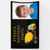 Foto van Black Yellow Cement Truck Spandoek (Verticaal)