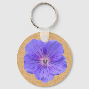 Foto van blauw Geranium Sleutelhanger