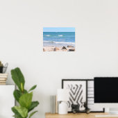 Foto van blauwe Atlantische Oceankust Poster (Thuiskantoor)