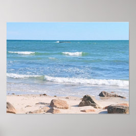 Foto van blauwe Atlantische Oceankust Poster