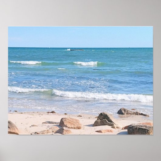 Foto van blauwe Atlantische Oceankust Poster (Voorkant)