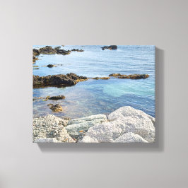 Foto van Blauwe Oceaankust Natuurlijke Buitenbezie Canvas Afdruk