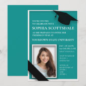 Foto van blauwgroen en White College Trunk Kaart (Voorkant / Achterkant)