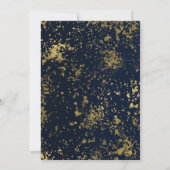 Foto van Blue & Gold NOEL Holiday Splatter Kaart (Achterkant)