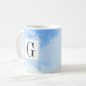 Foto van Blue Sky Elegant Single Initiaal Koffiemok (Voorkant links)