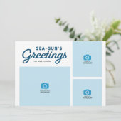 Foto van Blue Waves Zee-Sun's Greetings Feestdagenkaart (Staand voorkant)